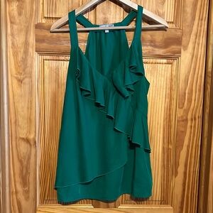 Kut from the Kloth Green Ruffle Tank Top